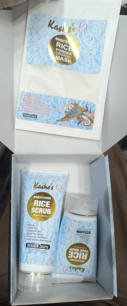 Kashe's Rice Extract Bright Glow Kit ( Rice Face Wash + Rice