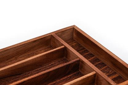 Wood Utensil Holder &amp; Flatware Organizer Tray for Dining and Kitchen Use