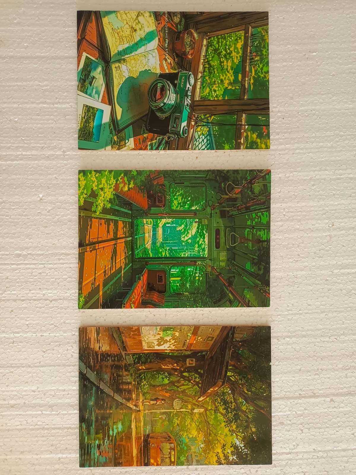 Set Of 3 Nature Art Wooden Frames For Wall Decoration / Sticky