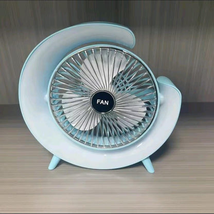 7 Colors LED Atmosphere Light Mini Electric fan Portable Table Fan Quiet