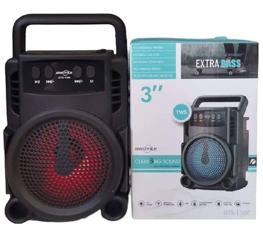 GTS 1360 Portable Rechargeable Mini Wireless Bluetooth Speaker With FM Radio USB