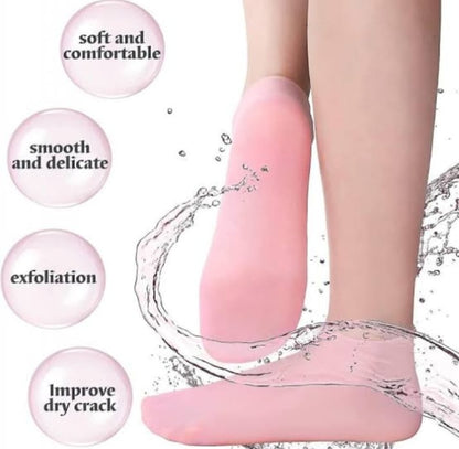 01 Pair Silicone Jelly Socks Gel Moisturizing Socks Foot Care Protector