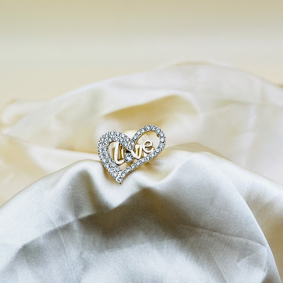 1 Piece Imported Radiant Love Heart Crystal Ring - Shimmer with Elegance