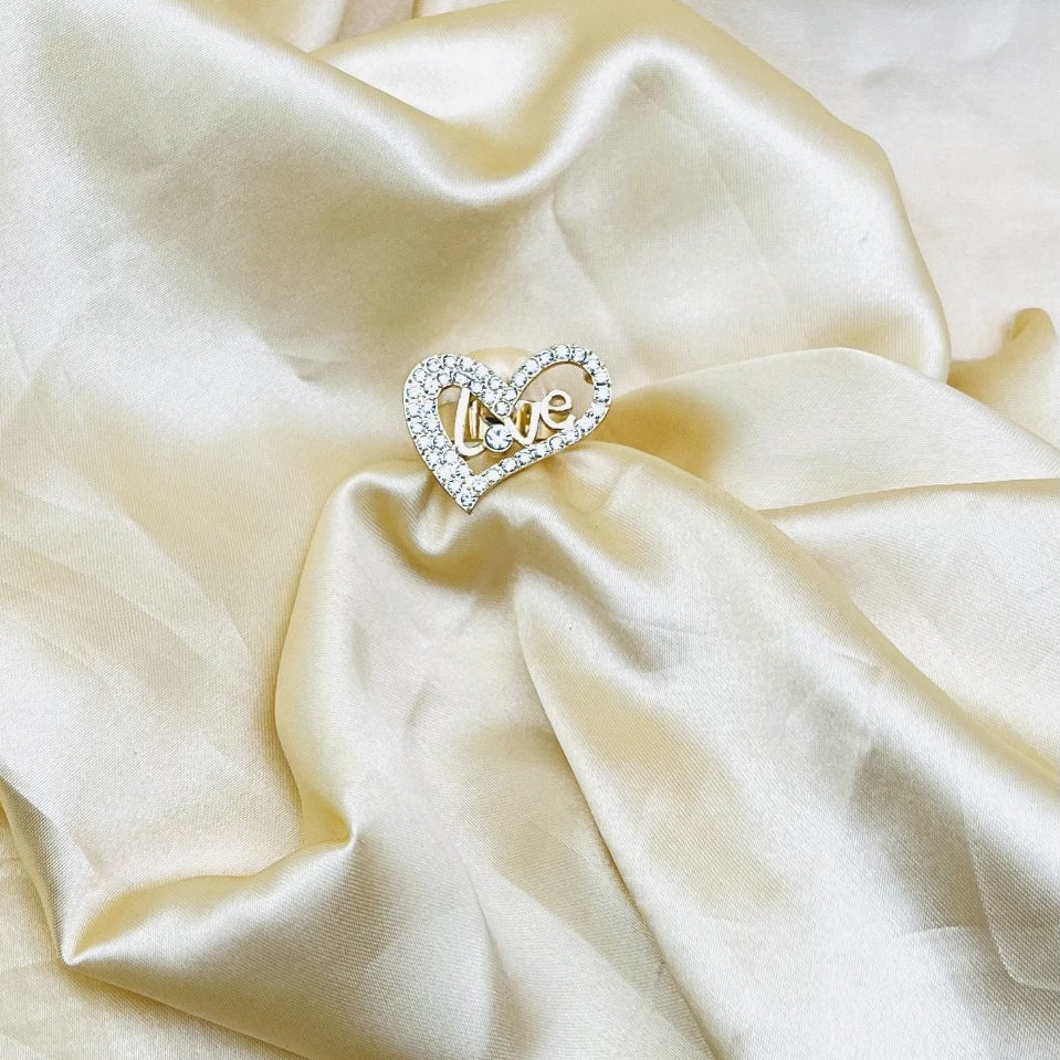1 Piece Imported Radiant Love Heart Crystal Ring - Shimmer with Elegance