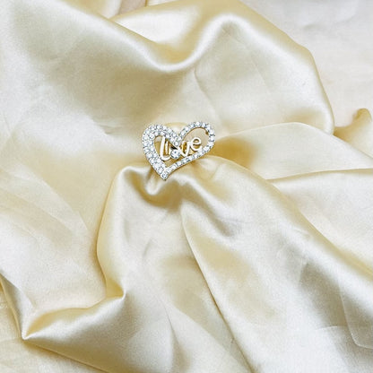 1 Piece Imported Radiant Love Heart Crystal Ring - Shimmer with Elegance