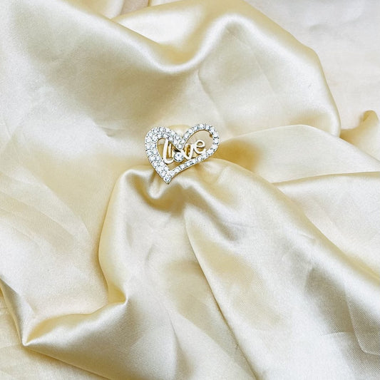 1 Piece Imported Radiant Love Heart Crystal Ring - Shimmer with Elegance