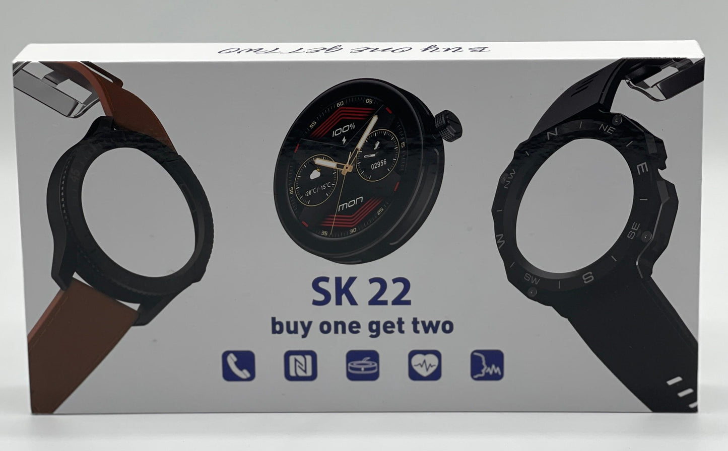 SK 22 Smartwatch With 2 Watch Body And 2 Stripes AMOLED Display