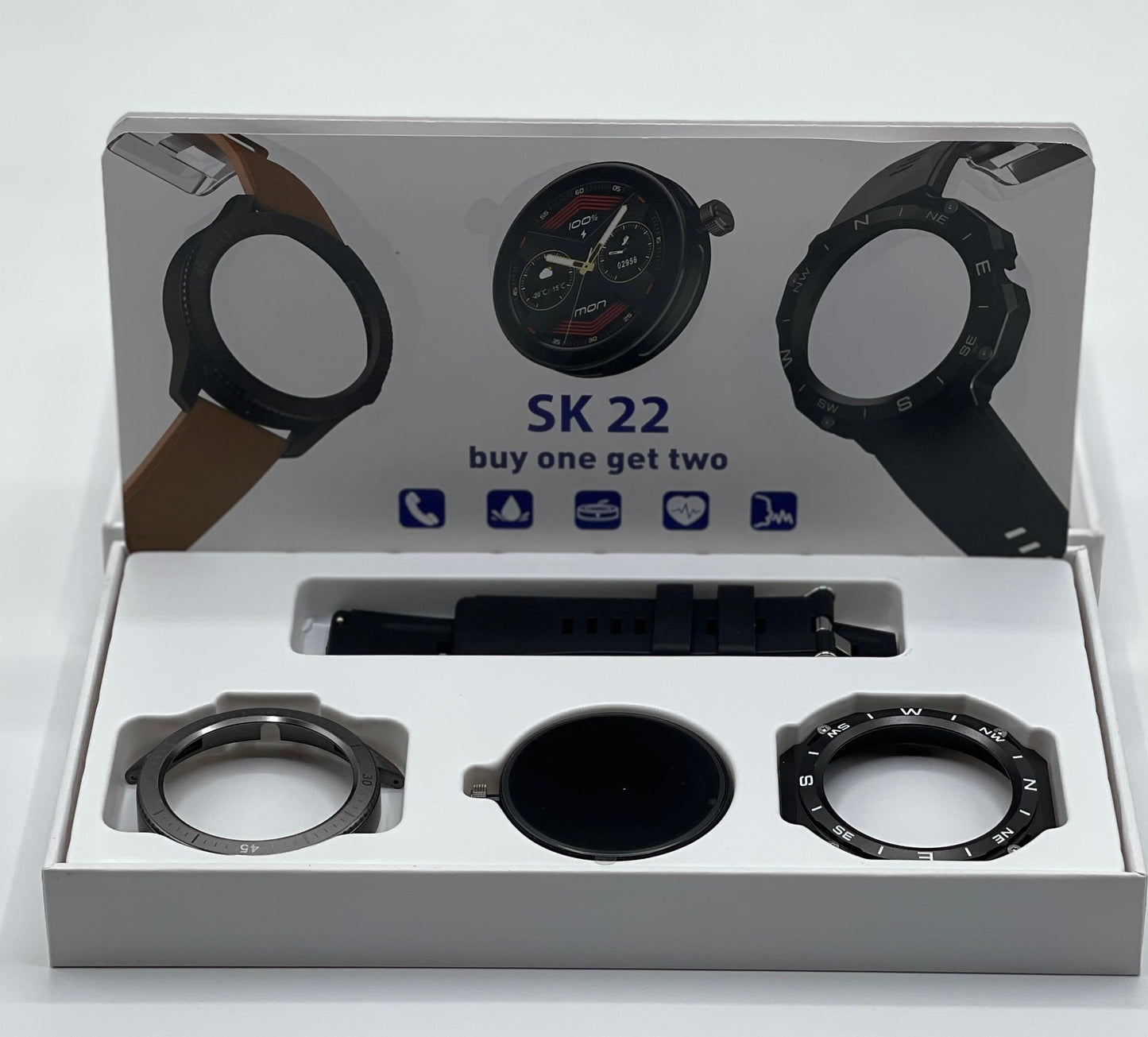 SK 22 Smartwatch With 2 Watch Body And 2 Stripes AMOLED Display