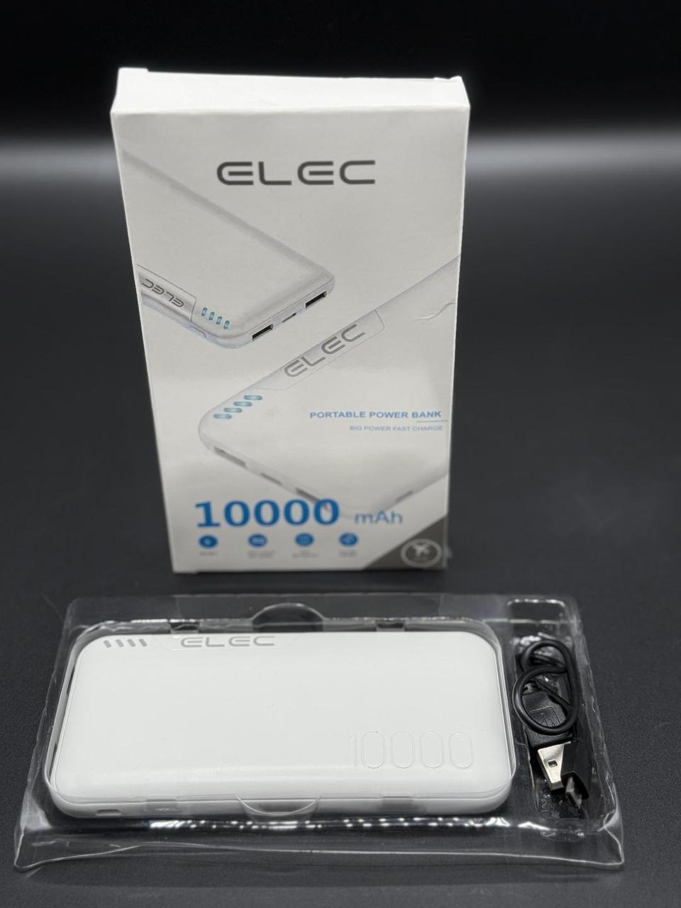 ELEC 10,000mAh Fast Charging Power Bank White | Dual Type-A &amp;