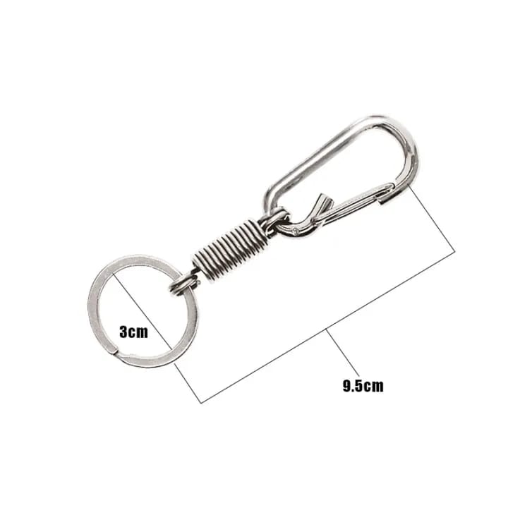 01 PCs Metallic Spring Hook Keychain Strong Flexible Key Holder for