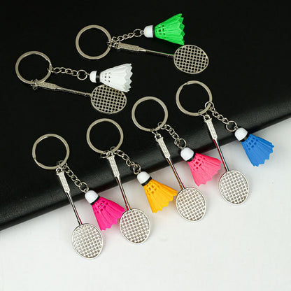 01 PCs Metal Badminton Racket &amp; Ball Keychain Stylish Keyring Gift