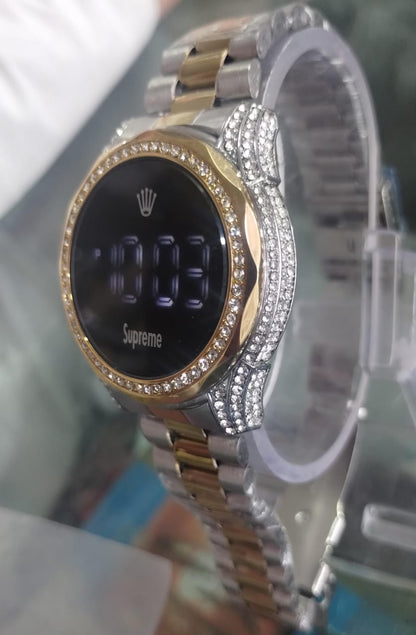 Women Watch Fashion Ladies Watches Full Diamond Touch Screen LED Digital Wristwatch