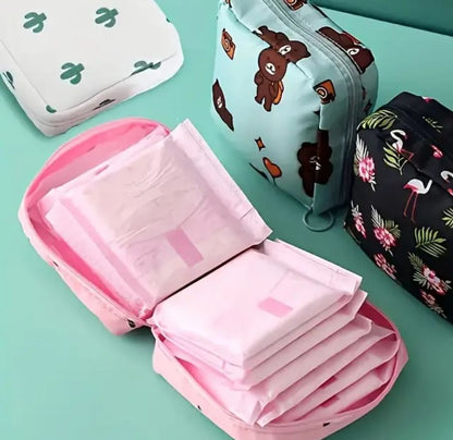 Women Portable Pouch Napkin Cosmetic Bags Organizer / Sanitary Pads Storage Bag