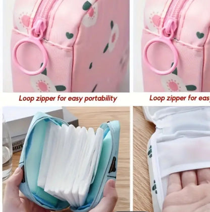 Women Portable Pouch Napkin Cosmetic Bags Organizer / Sanitary Pads Storage Bag
