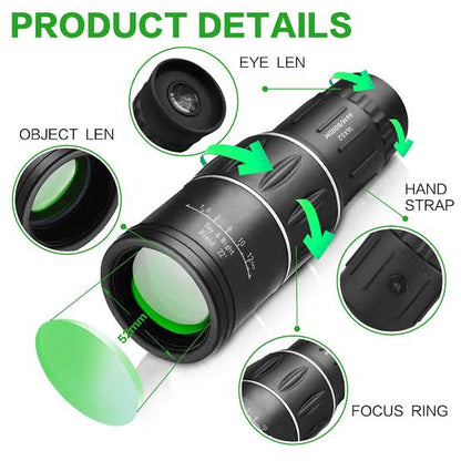 High Professional Monocular 16*52 - Binoculars Dual Focus Anti Reflective Non-infrared HD