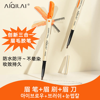 Aiqilai 3 in 1 Eyebrow Pencil | Eyebrow Pencil Gel | Anti-Smudge