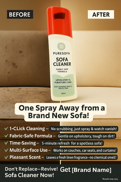 Puresofa | Sofa Cleaner Spray | Upholstery &amp; Fabric Safe | Deep