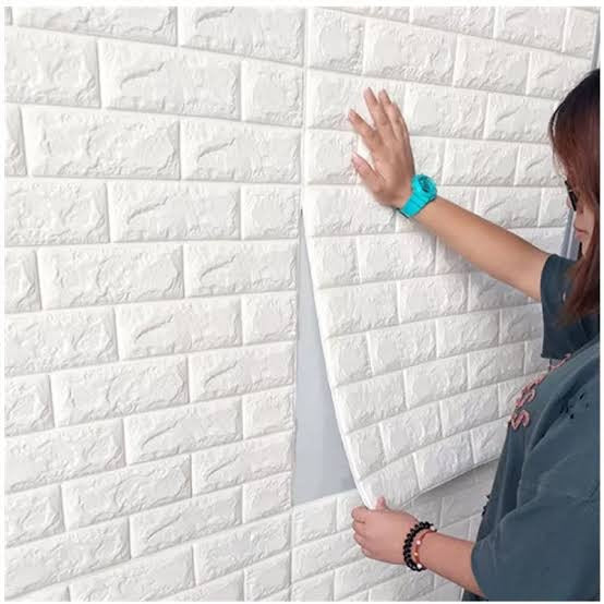 3d Wall Sticker White Brick Sheet | Bedroom Home Decor Waterproof Self
