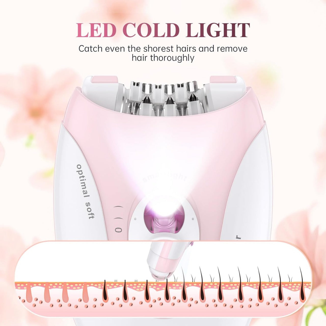 Daling DL-6032 Cordless Ladies Epilator with 2-Speed Adjustment, Painless Hair Removal, Rechargeable,