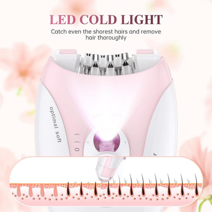 Daling DL-6032 Cordless Ladies Epilator with 2-Speed Adjustment, Painless Hair Removal, Rechargeable,