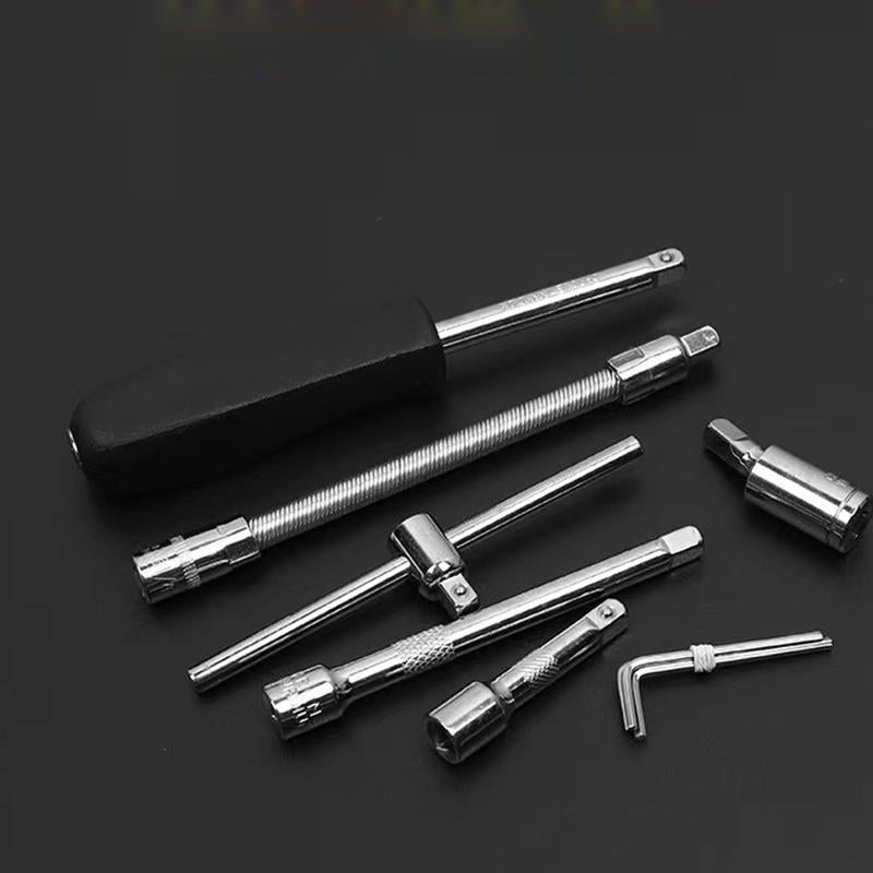 46-Piece Professional Socket Wrench Tool Set with Ratchet Handle, Sockets, Screwdriver Bits