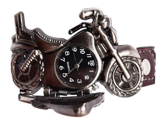Men’s Motorcycle-Inspired Analog Wrist Watch with Bike Look Stainless Steel Dial