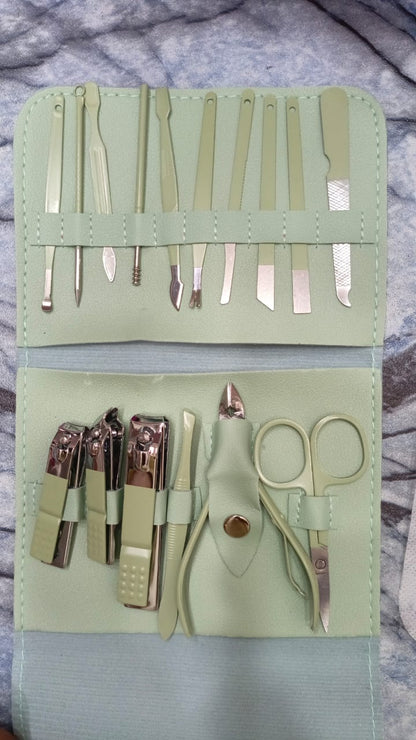 16 in 1 Nail kit Manicure Cutters Nail Clipper Set Household Stainless