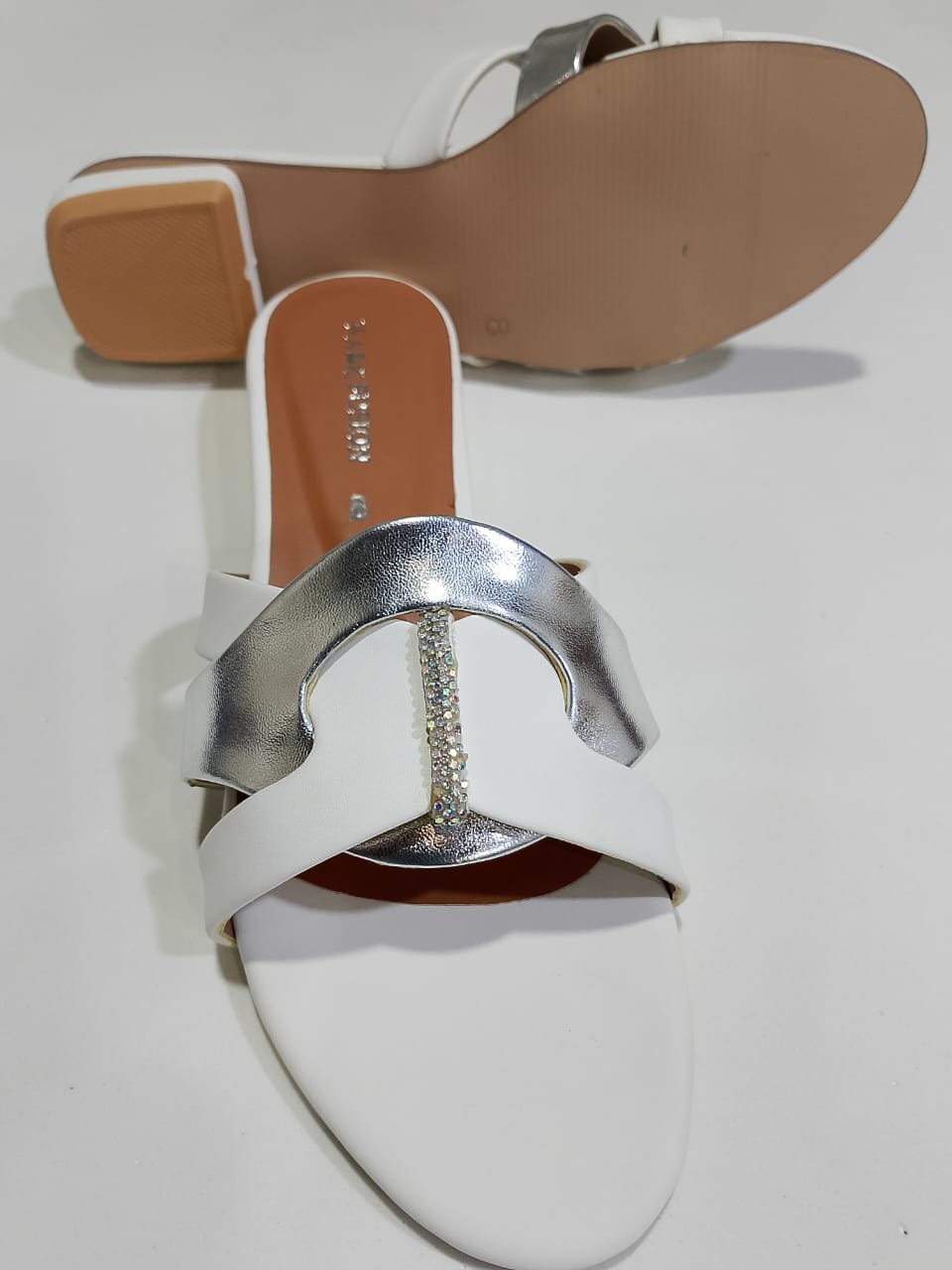 White &amp; Silver Premium Slippers Elegant Design, Comfy Feel &amp; Stylish