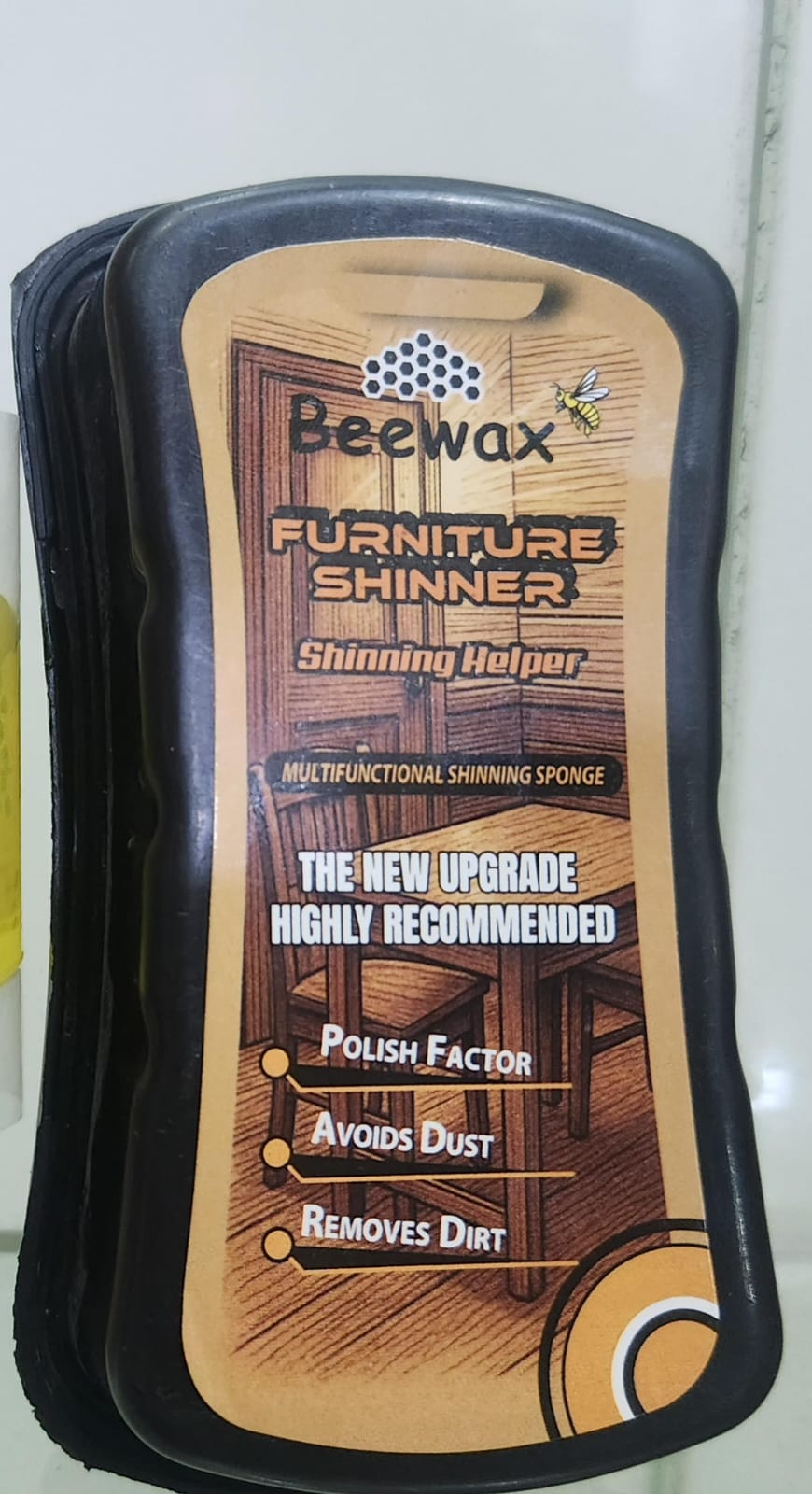 Beeswax Furniture Shiner Sponge Wood Polish &amp; Cleaner for a Natural