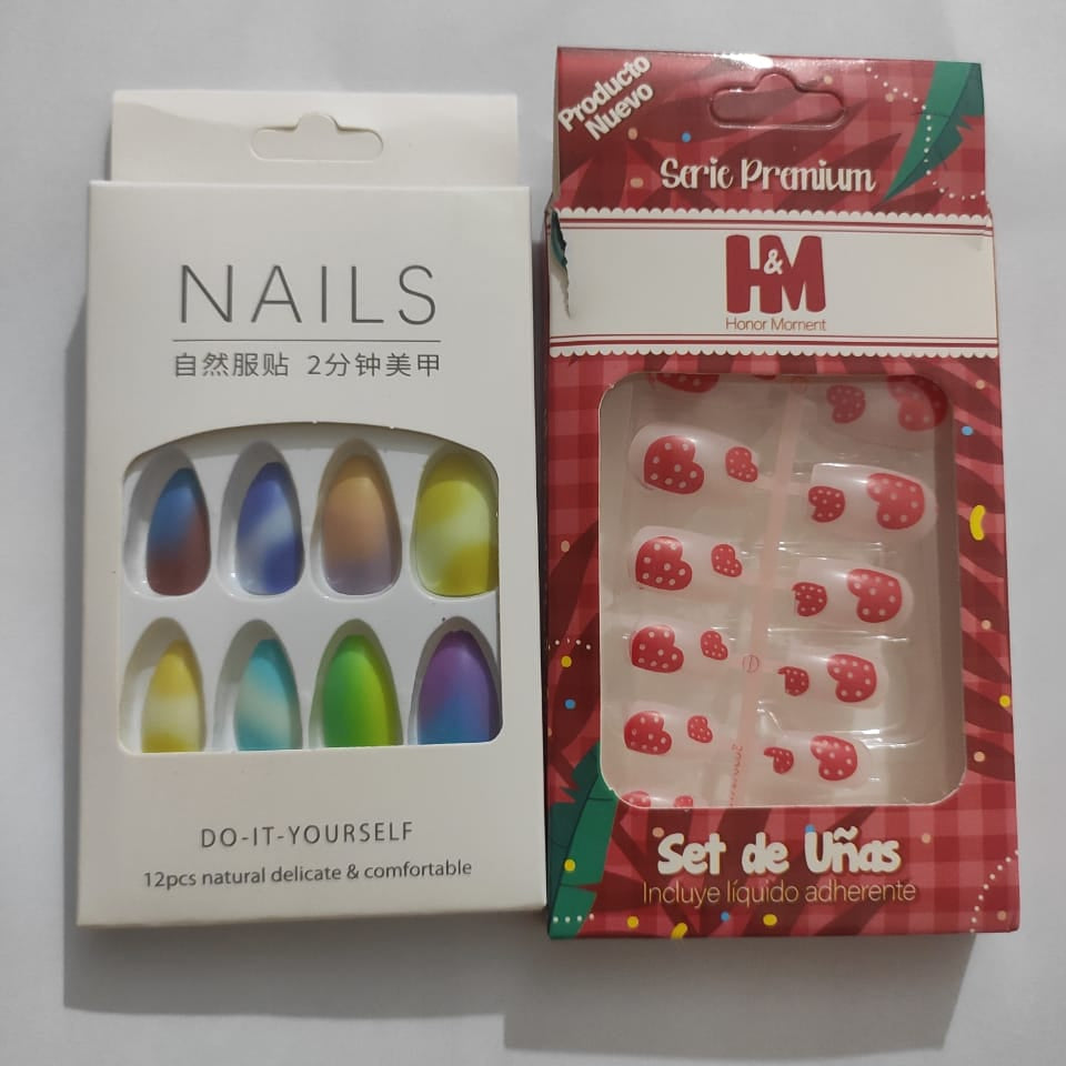 Artificial Press-On Nails Combo Set Vibrant Colors &amp; Trendy Designs |