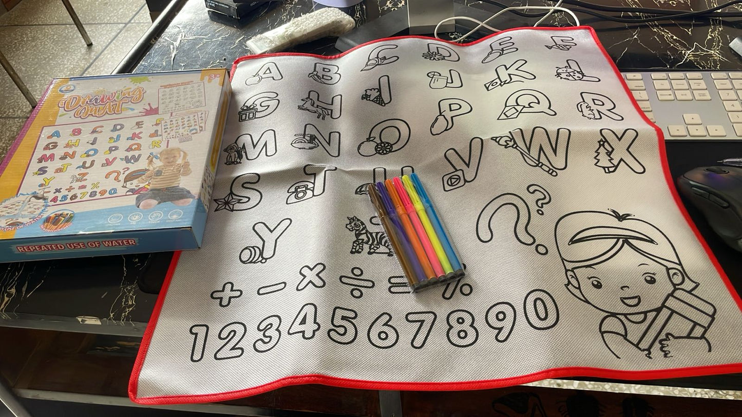 Reusable Water Drawing Mat for Kids Educational Alphabet &amp; Number Learning