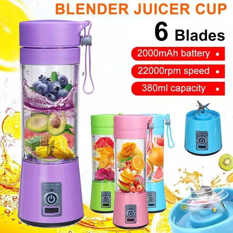 Portable Mini 6 blade Juicer blender | Outdoor Juicing Cup (380ml) -