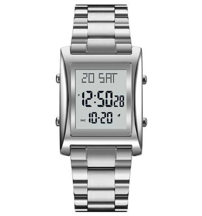 Skmei Men’s Digital Square Watch Stainless Steel Chain, Quartz Movement, Without