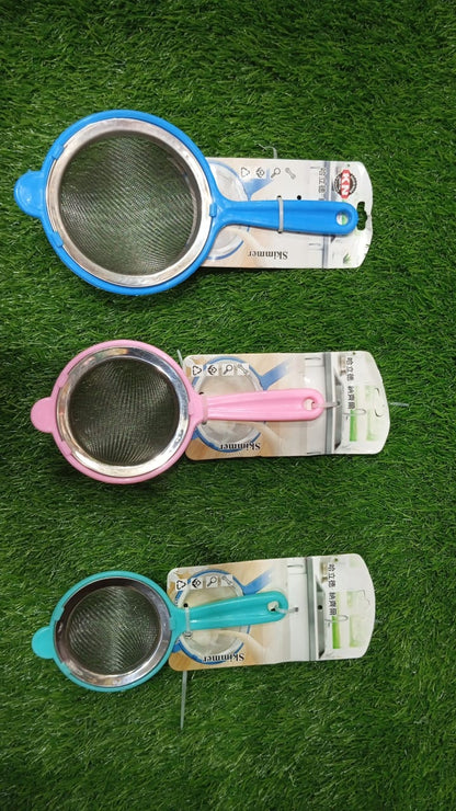 Colorful Stainless Steel Mesh Tea Strainer with Plastic Handle Fine Sieve