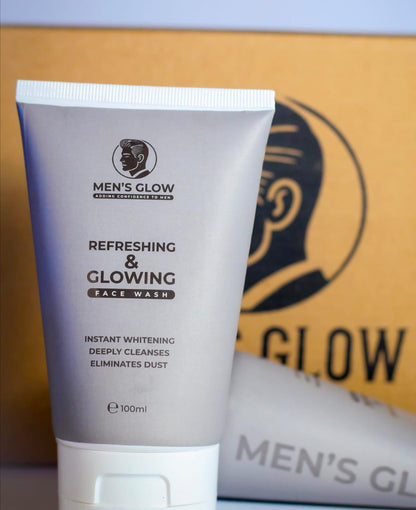 Men's Glow Facewash Bundle Facewash + Whitening Cream Combo Set
