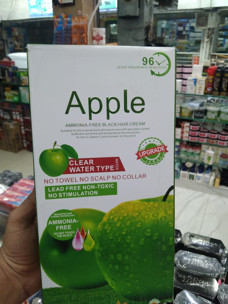 Apple Hair Color 500 ml Ammonia-Free Black Hair Color Cream Natural-Looking
