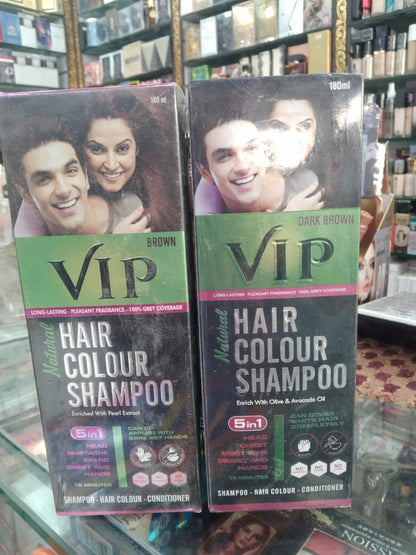 5-in-1 Hair Colour Shampoo Brown Natural Ammonia-Free Hair Dye for Hair,