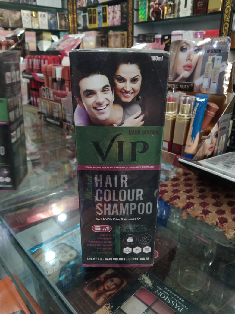 5-in-1 Hair Colour Shampoo Brown Natural Ammonia-Free Hair Dye for Hair,
