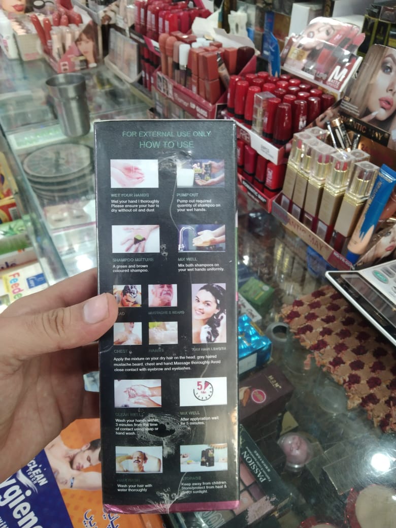 5-in-1 Hair Colour Shampoo Brown Natural Ammonia-Free Hair Dye for Hair,