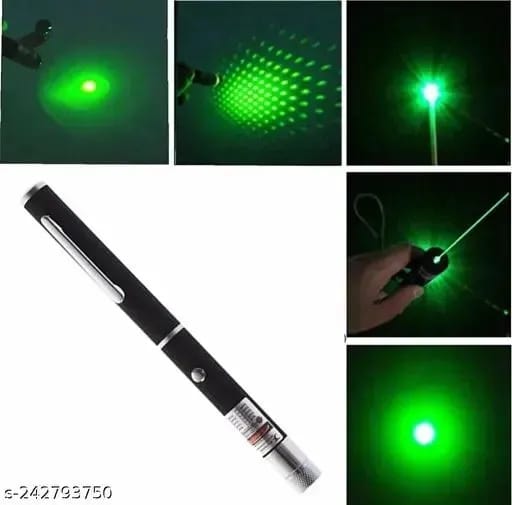 Green Multipurpose Laser Pointer Pen with Adjustable Antenna Cap for Pattern Projection