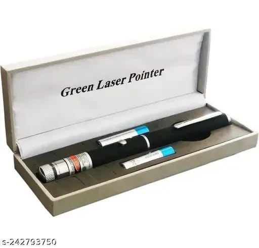 Green Multipurpose Laser Pointer Pen with Adjustable Antenna Cap for Pattern Projection