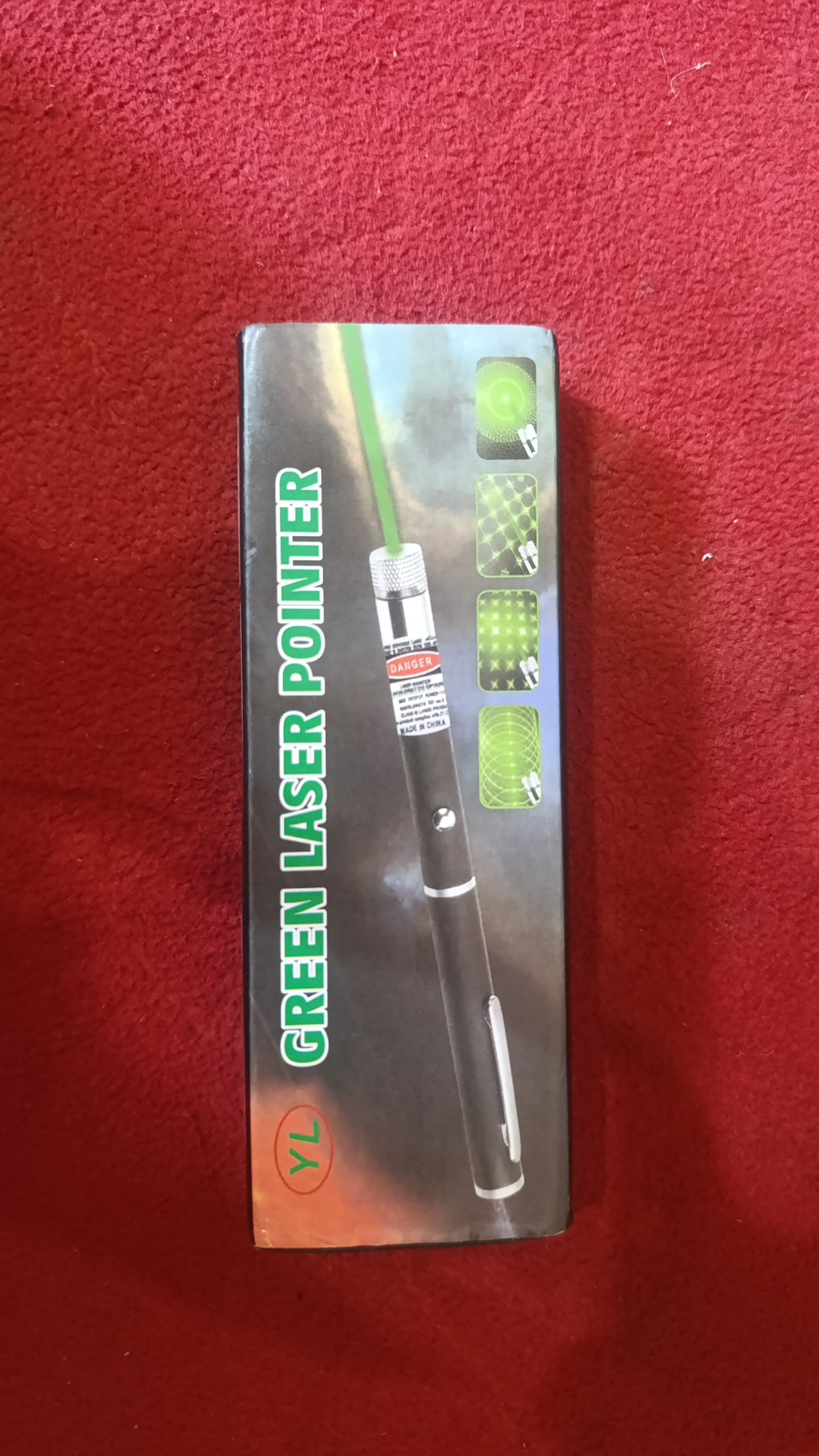 Green Multipurpose Laser Pointer Pen with Adjustable Antenna Cap for Pattern Projection