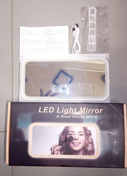 Extra Large Car Mirror with LED Lights Portable Makeup Mirror for