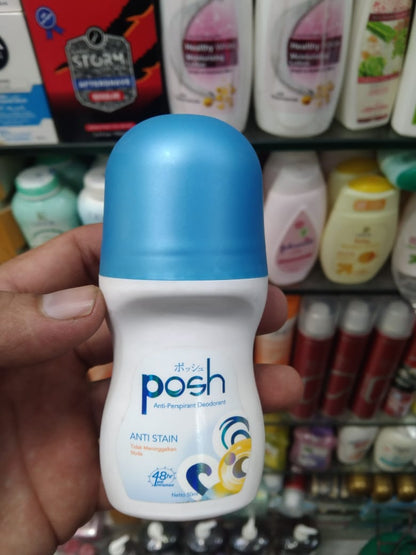 Posh Anti-Stain Roll-On Deodorant 48HR Sweat &amp; Odor Protection, Anti-Perspirant for