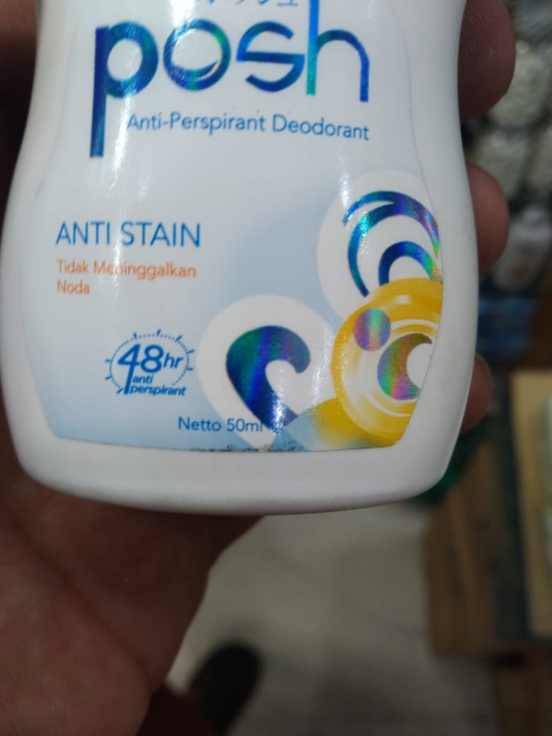 Posh Anti-Stain Roll-On Deodorant 48HR Sweat &amp; Odor Protection, Anti-Perspirant for