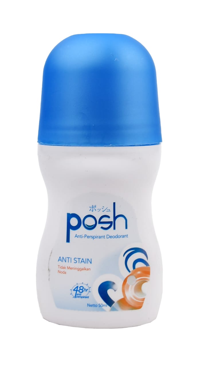 Posh Anti-Stain Roll-On Deodorant 48HR Sweat &amp; Odor Protection, Anti-Perspirant for
