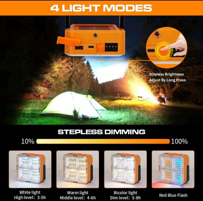 Outdoor Portable LED Solar Floodlight Rechargeable 500W Spotlight Lantern for Camping,