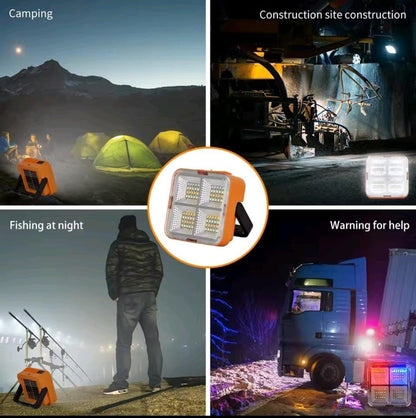 Outdoor Portable LED Solar Floodlight Rechargeable 500W Spotlight Lantern for Camping,