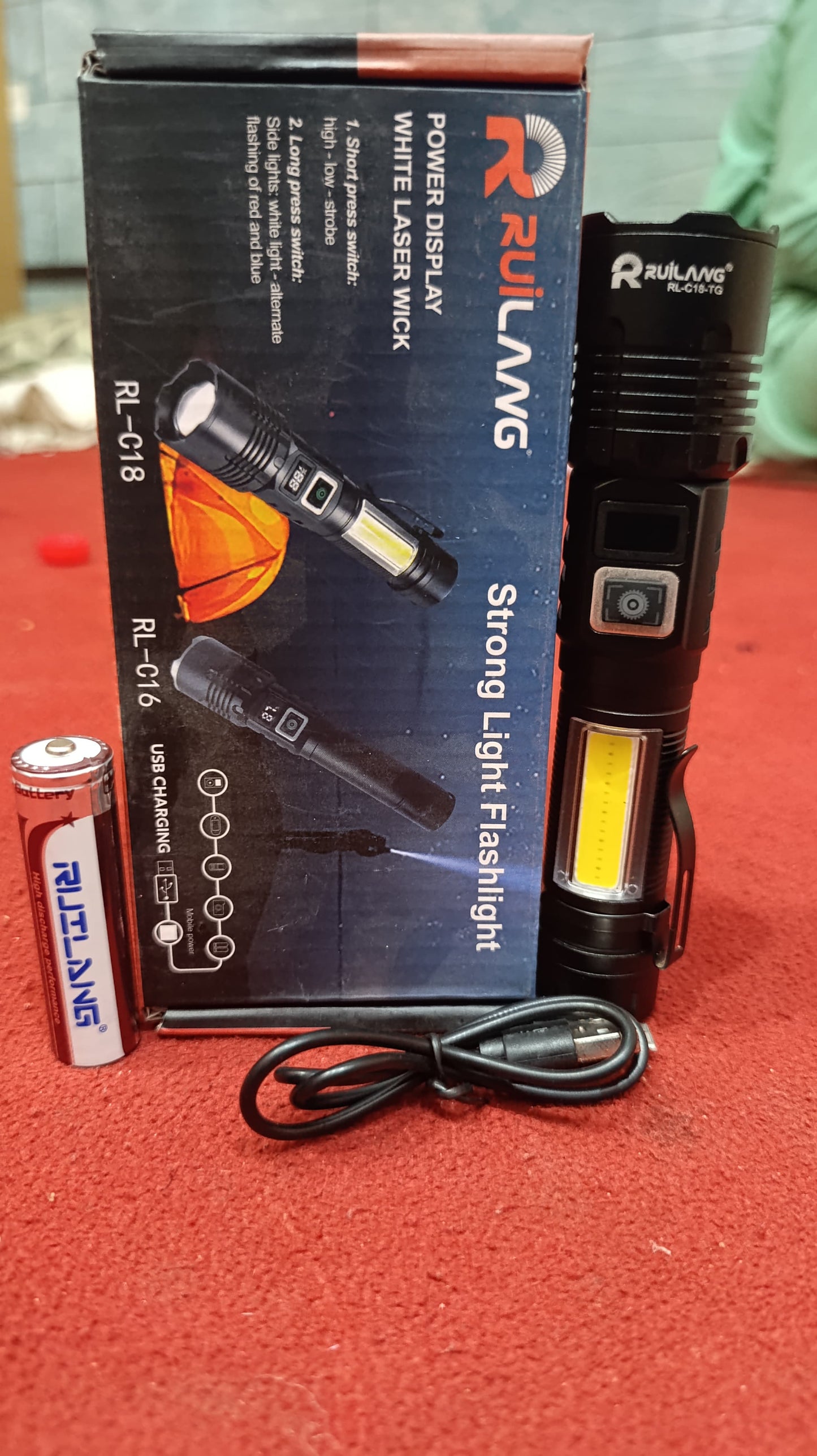 RL-2308 High-Power Rechargeable LED Flashlight Long Range, Durable &amp; Energy Efficient - CheckNpays