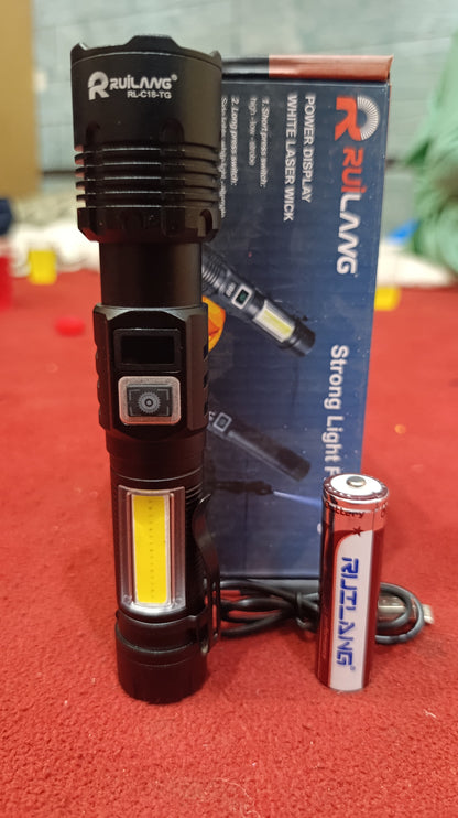 RL-2308 High-Power Rechargeable LED Flashlight Long Range, Durable &amp; Energy Efficient - CheckNpays